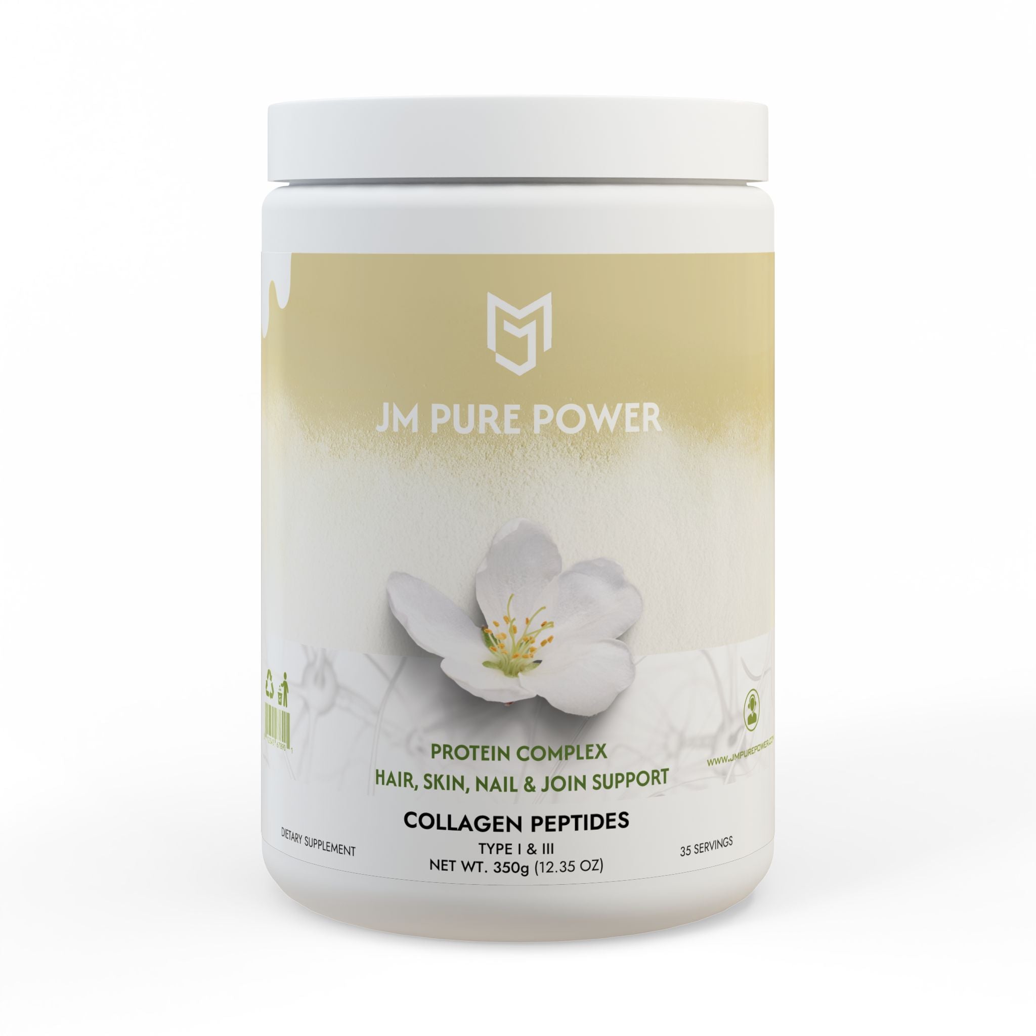 Collagen Peptides Powder Hair, Skin, Nail, and Joint Support Type I & III Supplements for Women and Men - 35 Servings