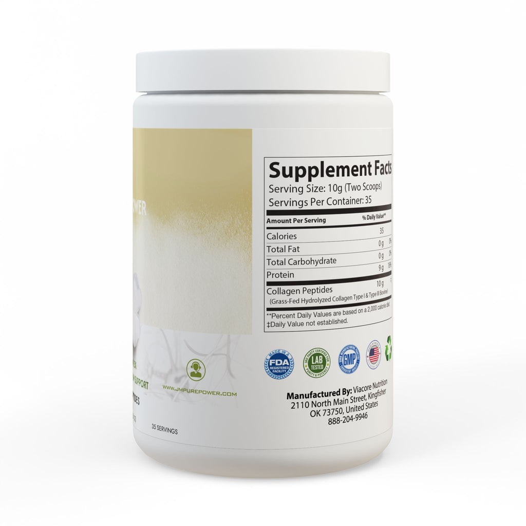 Collagen Peptides Powder Hair, Skin, Nail, and Joint Support Type I & III Supplements for Women and Men - 35 Servings