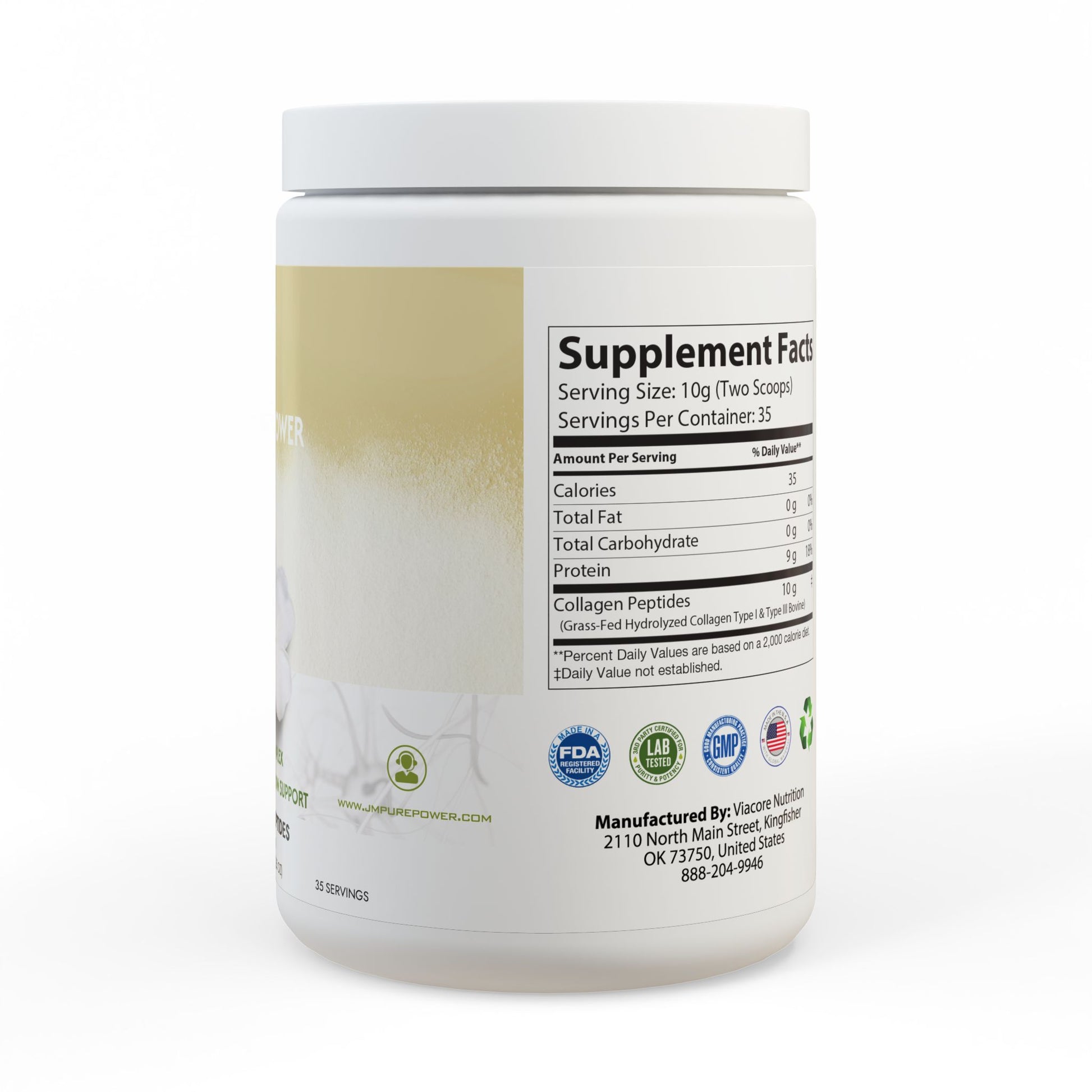 Collagen Peptides Powder Hair, Skin, Nail, and Joint Support Type I & III Supplements for Women and Men - 35 Servings