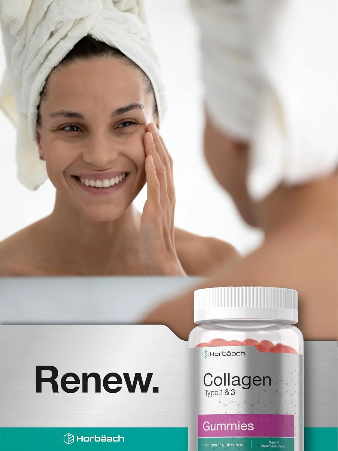 Collagen Gummies | 70 Count | Strawberry Flavored | Hydrolyzed Collagen Type 1 and 3 | by