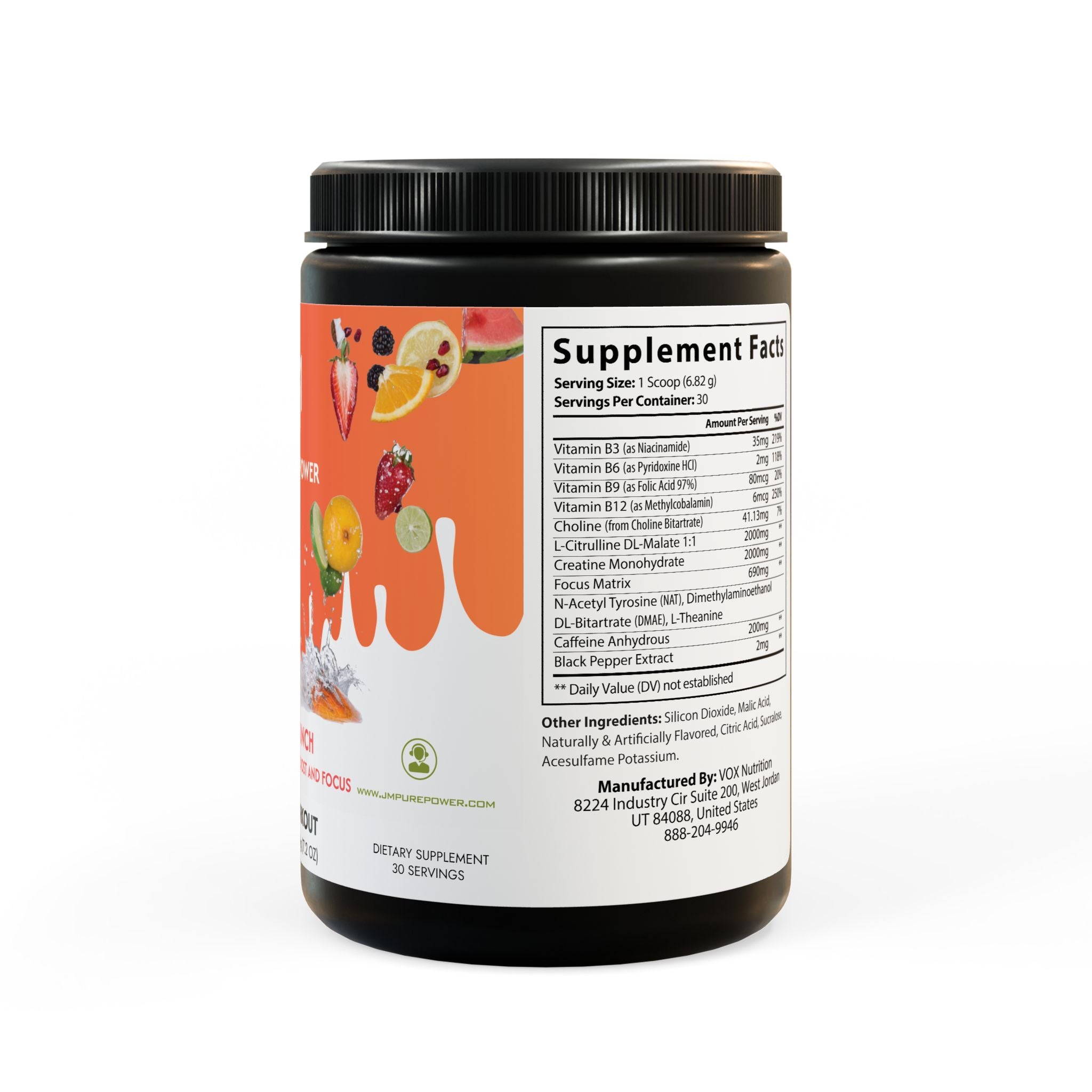 Pre-Workout Supplement, Fruit Punch (204g, 7.1oz)