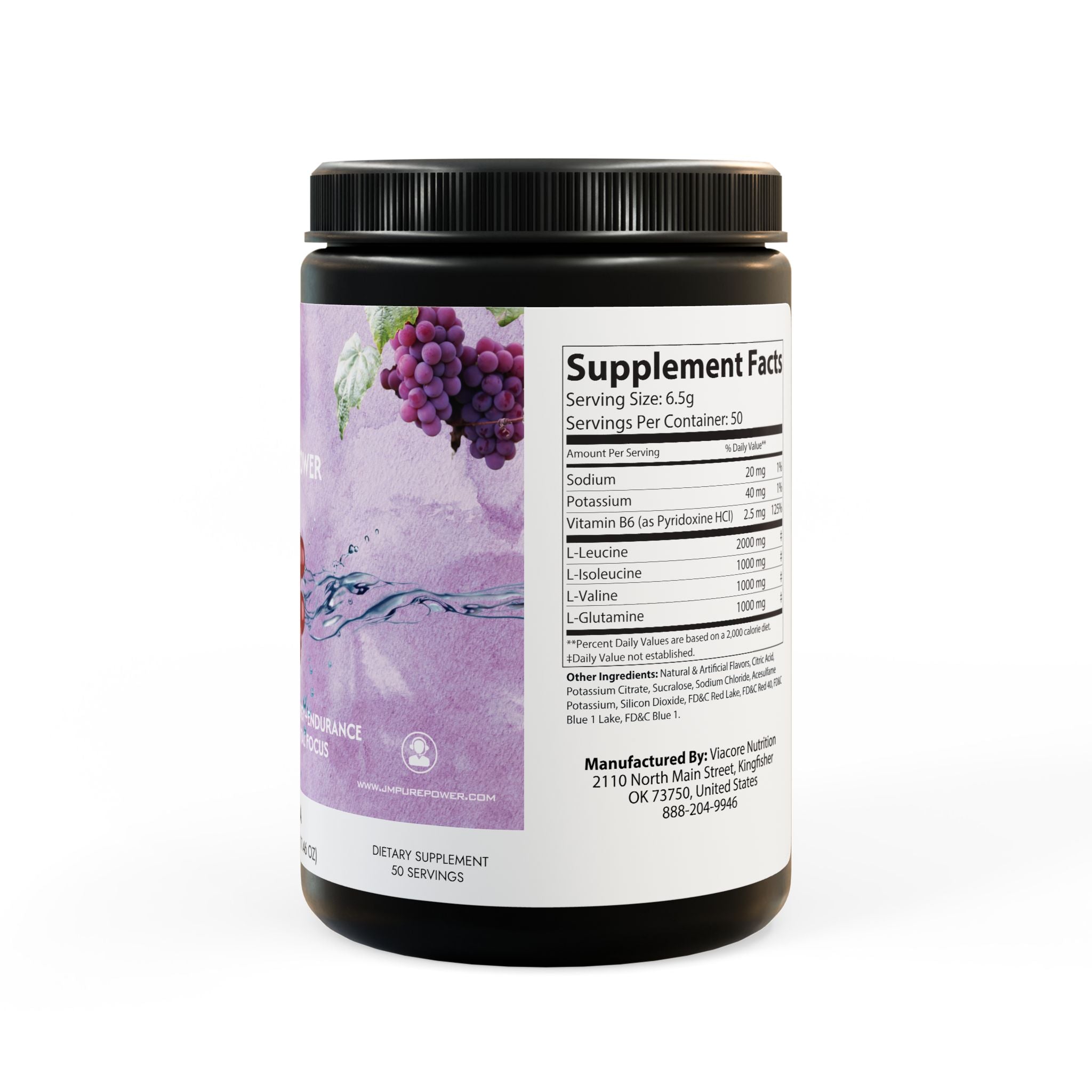 BCAA Supplement, Grape (325g, 11.46oz, 50 servings)