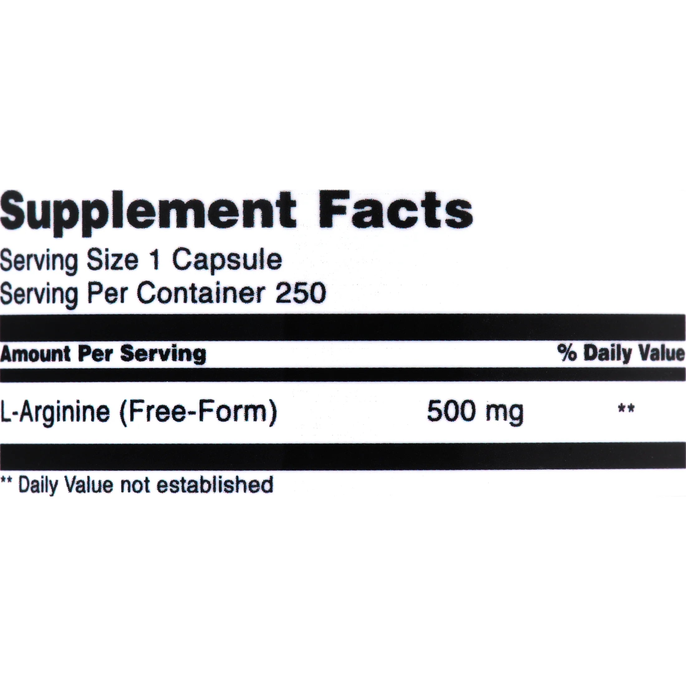 L-Arginine 500 Mg 250 Capsules