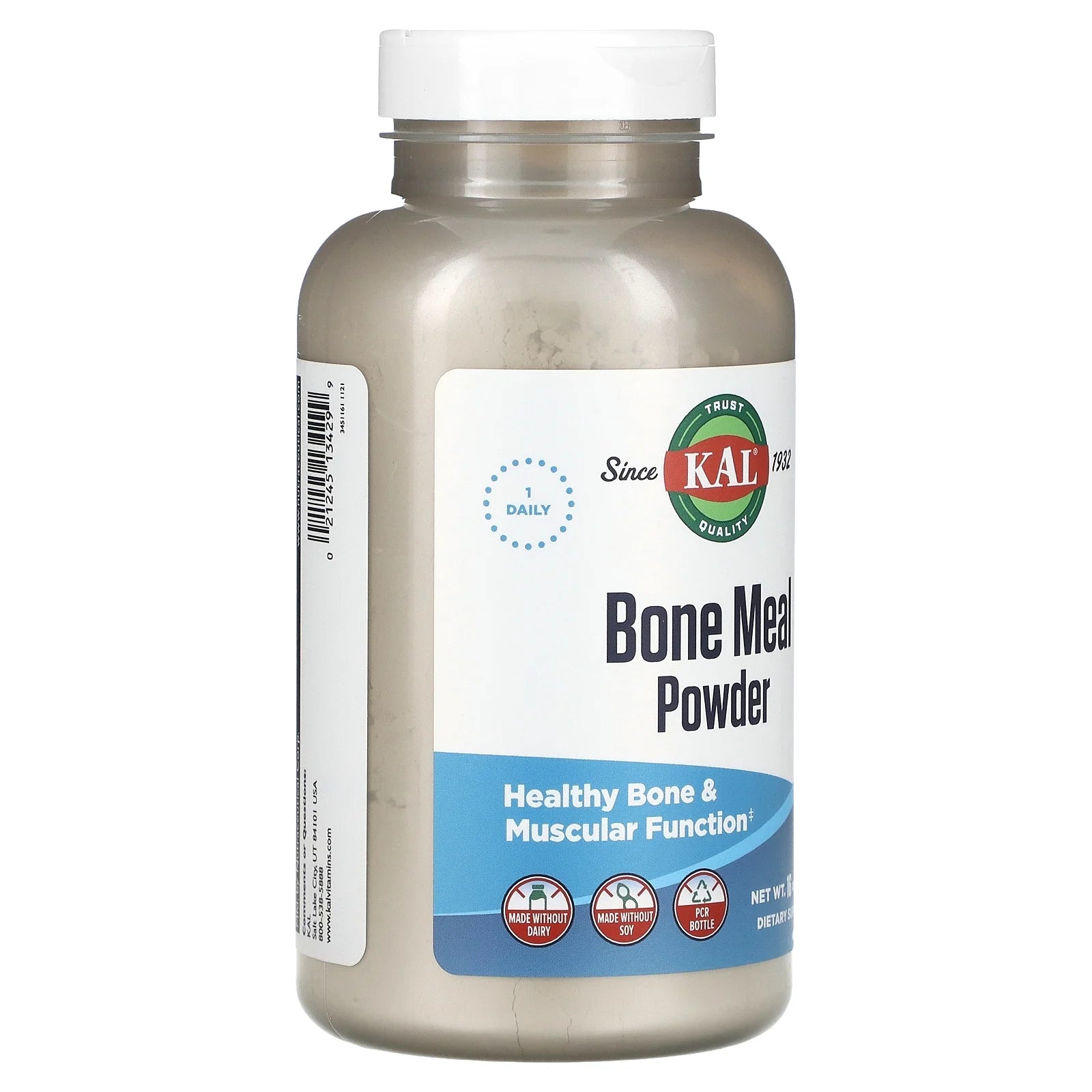 Bone Meal Powder | Sterilized & Edible Supplement Rich in Calcium, Phosphorus, Magnesium | for Bones, Teeth, Nerves, Muscular Function (16Oz)