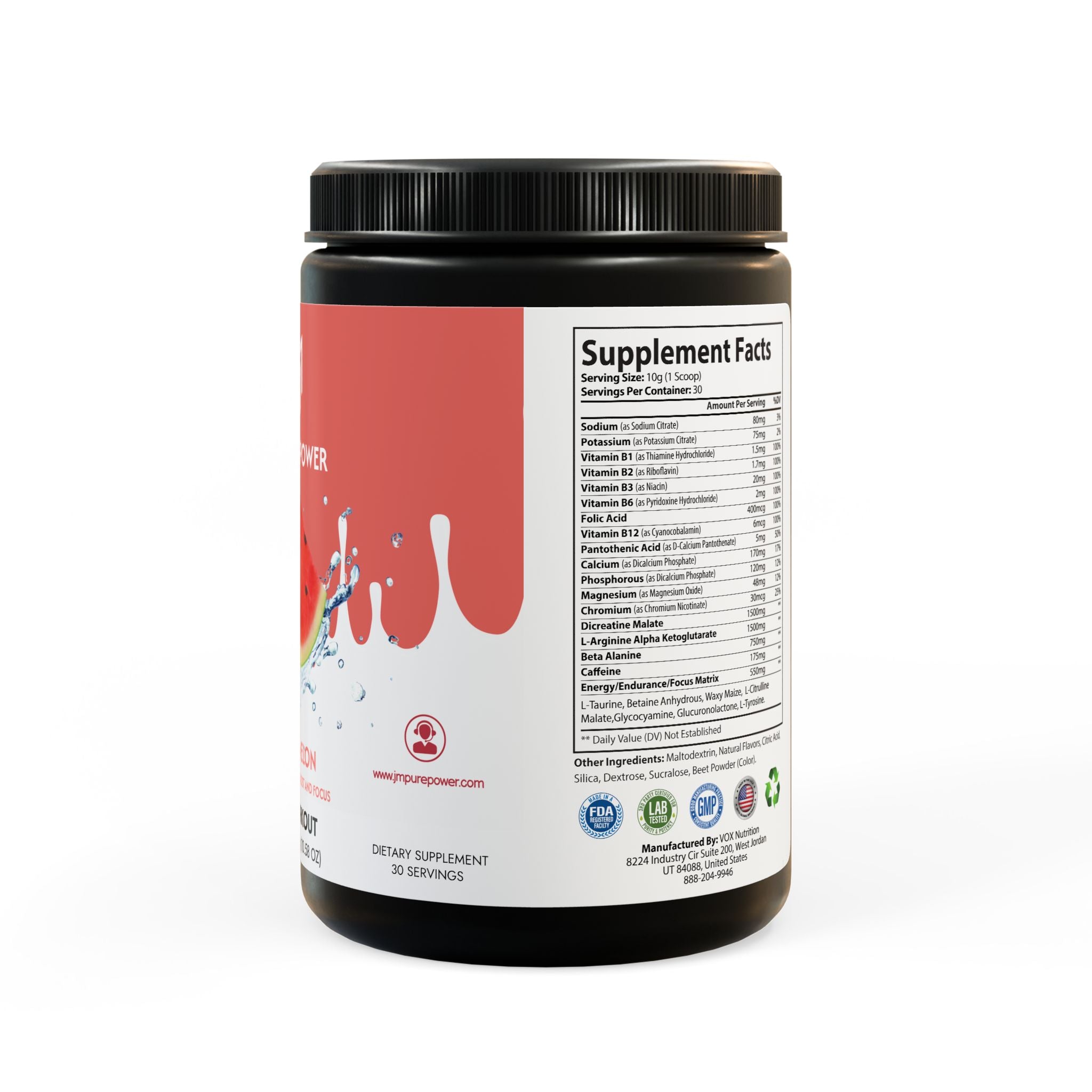 Pre-Workout Supplement, Watermelon (300g, 10.58oz)