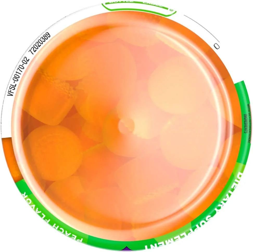 Kids Melatonin Gummy Supplements, Tropical Peach Flavored Sleep Support Supplements (1), 50 Count