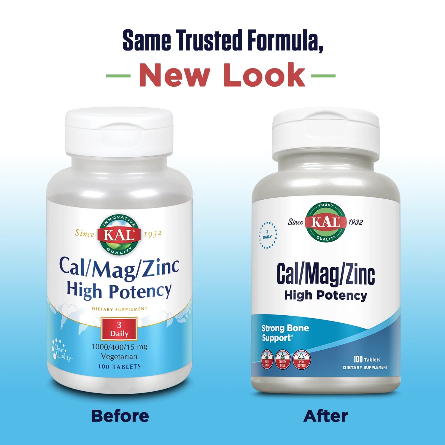 Cal/Mag/Zinc | 1000 Mg of Calcium, 400 Mg of Magnesium & 15 Mg of Zinc | Healthy Bones, Muscle, Heart & Immune Function Support | 100 Tablets
