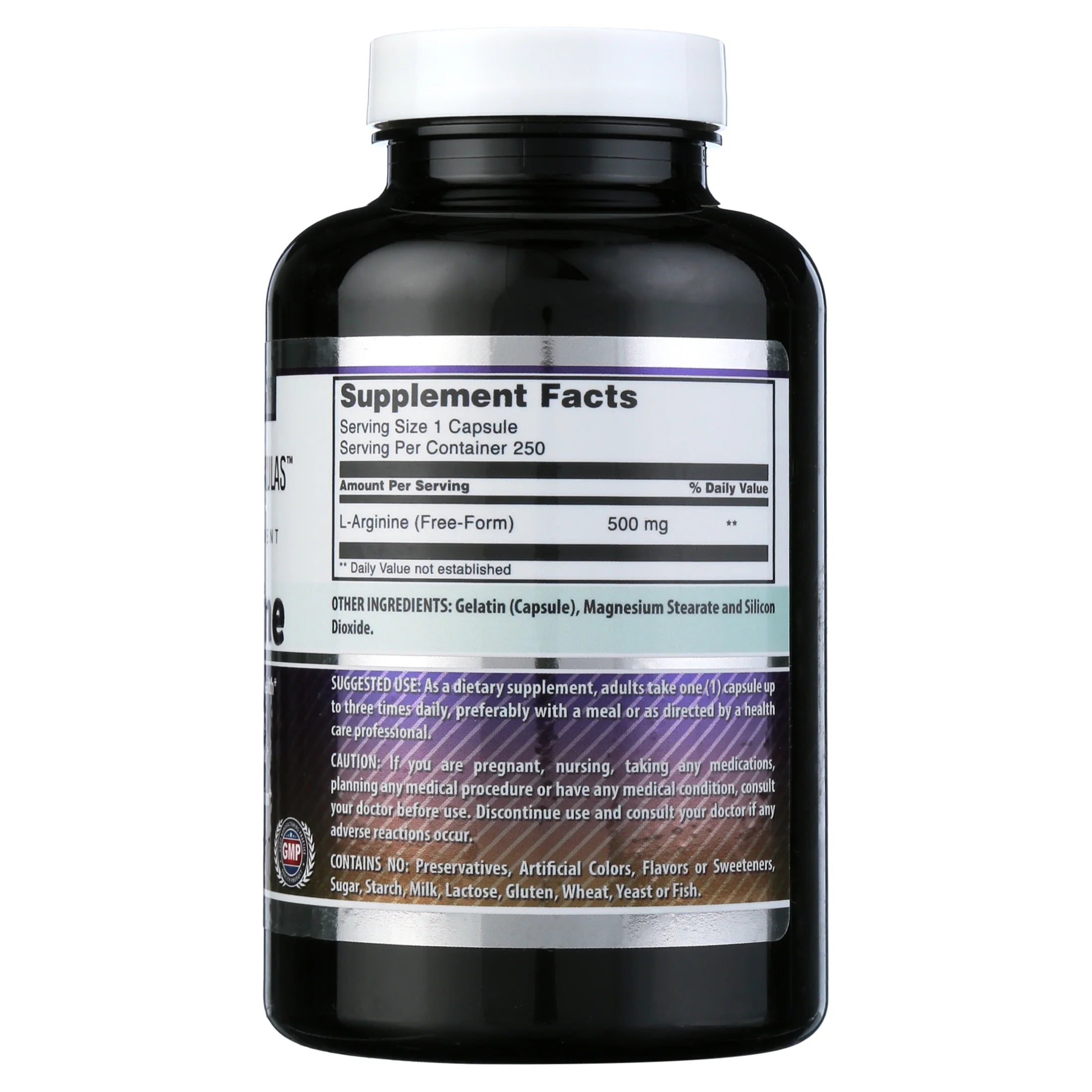 L-Arginine 500 Mg 250 Capsules