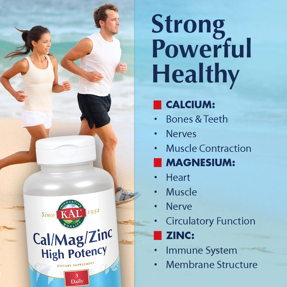 Cal/Mag/Zinc | 1000 Mg of Calcium, 400 Mg of Magnesium & 15 Mg of Zinc | Healthy Bones, Muscle, Heart & Immune Function Support | 100 Tablets