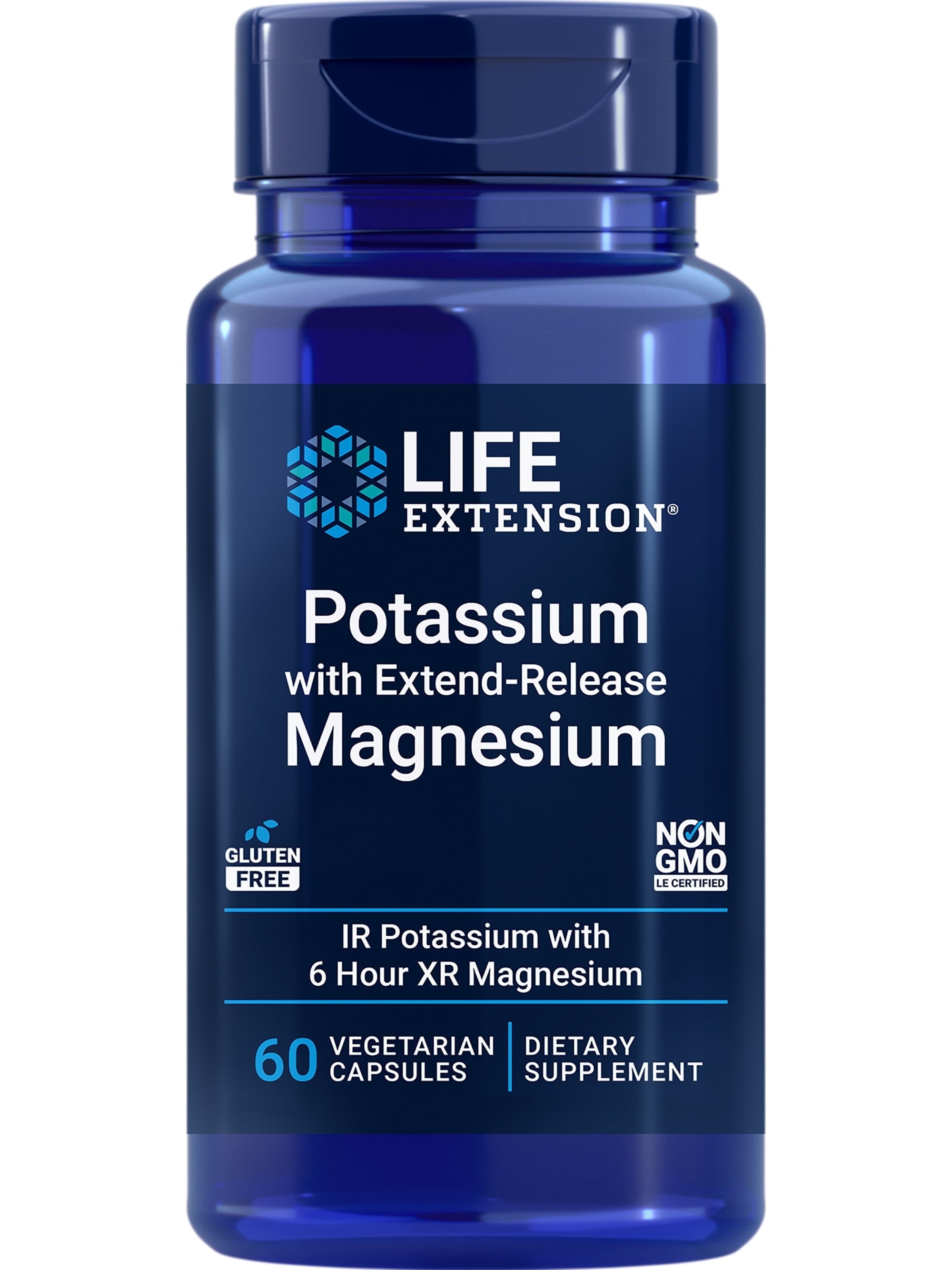 Potassium with Extend-Release Magnesium – Heart Health Supplement for Blood Pressure Support with Two Essential Minerals – Non-Gmo, Vegetarian, Gluten-Free – 60 Capsules