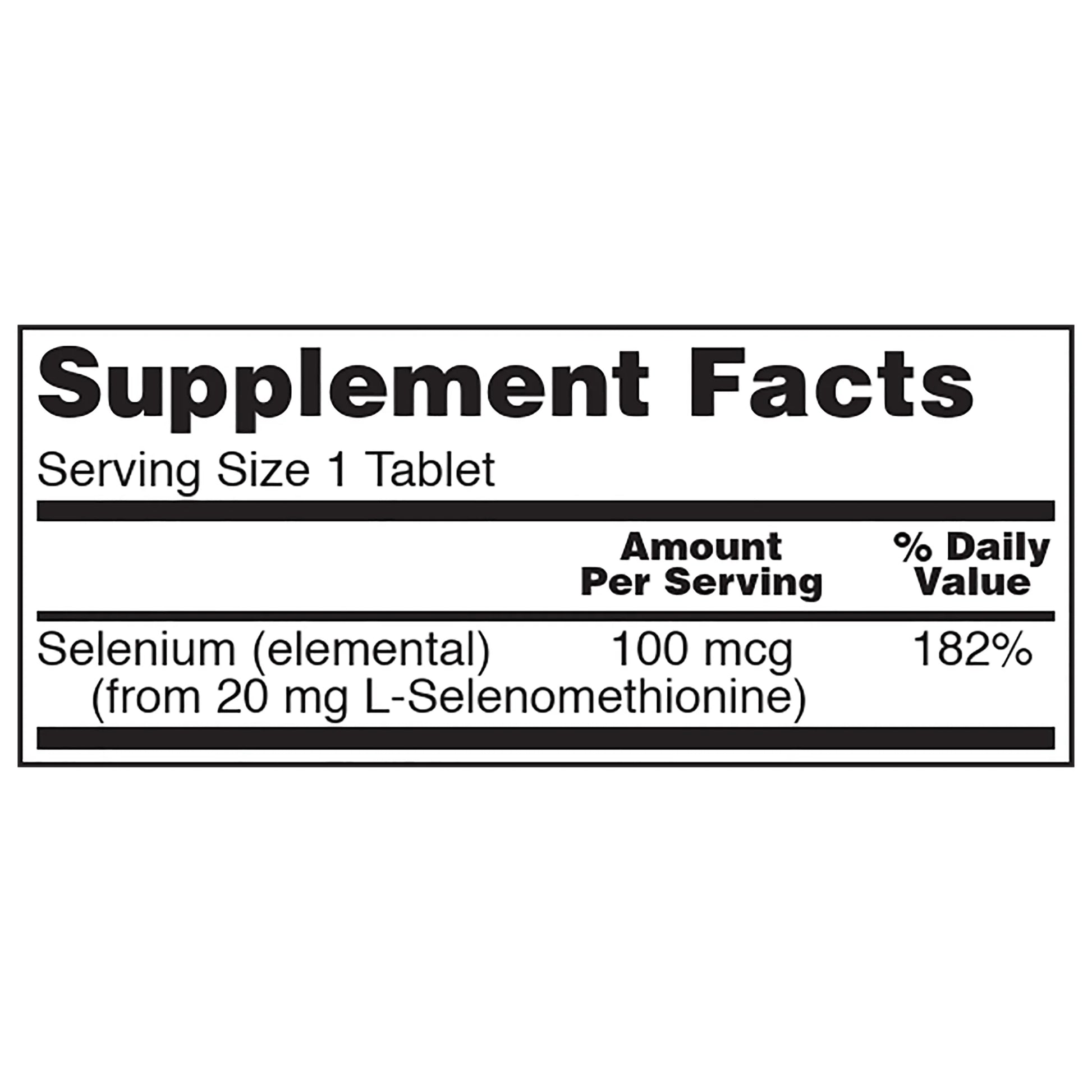 Supplements, Selenium (L-Selenomethionine) 100 Mcg, Essential Mineral*, 250 Tablets