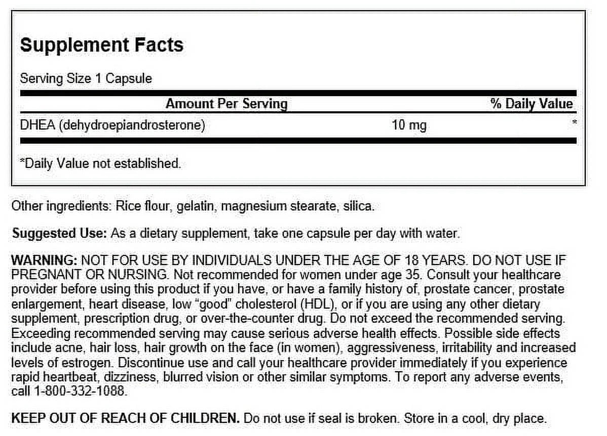 Dhea 10 Mg 120 Vegan Caps 3 Pack