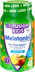 Kids Melatonin Gummy Supplements, Tropical Peach Flavored Sleep Support Supplements (1), 50 Count