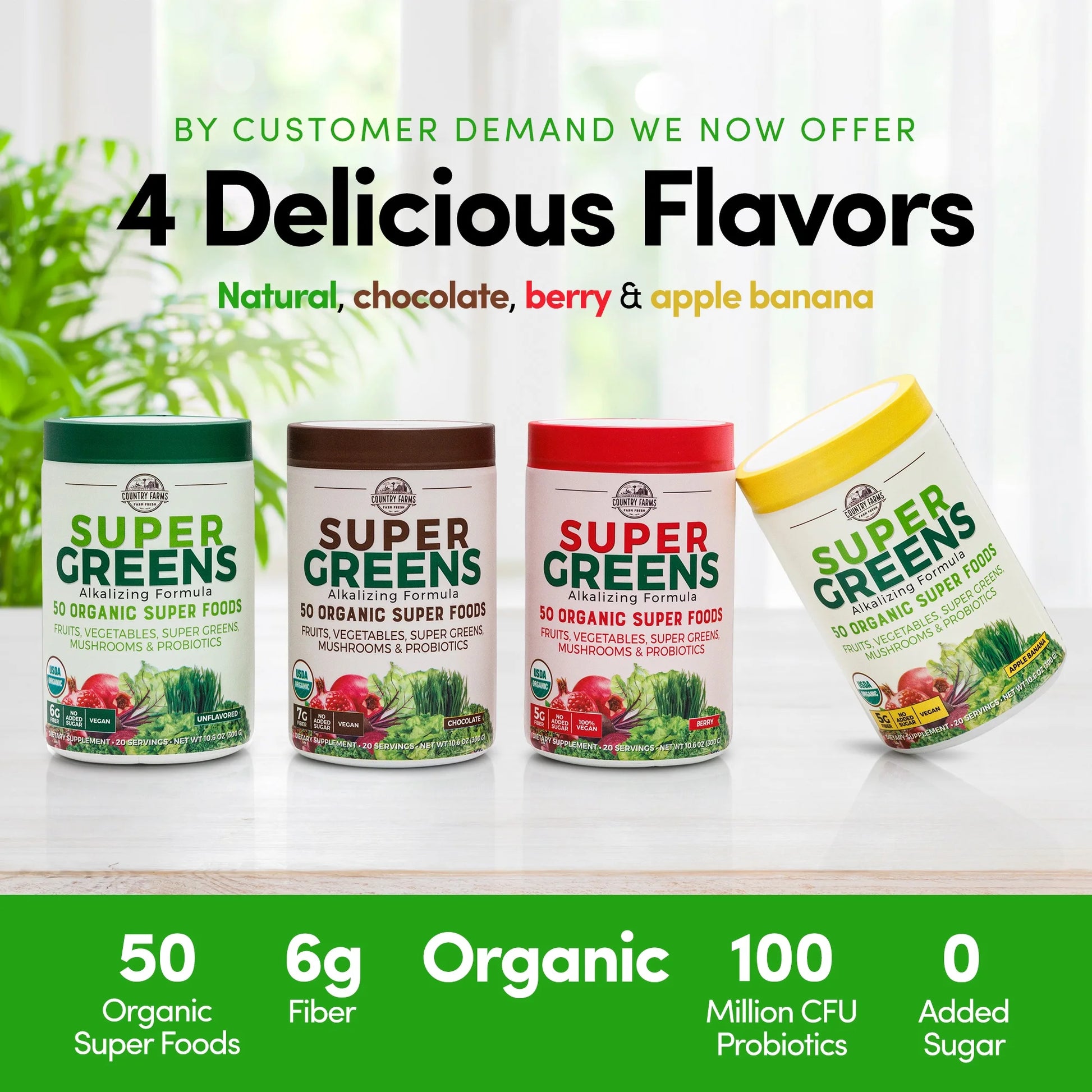 Super Greens Drink Mix, Berry Flavor, 10.6 Oz 20 Servings