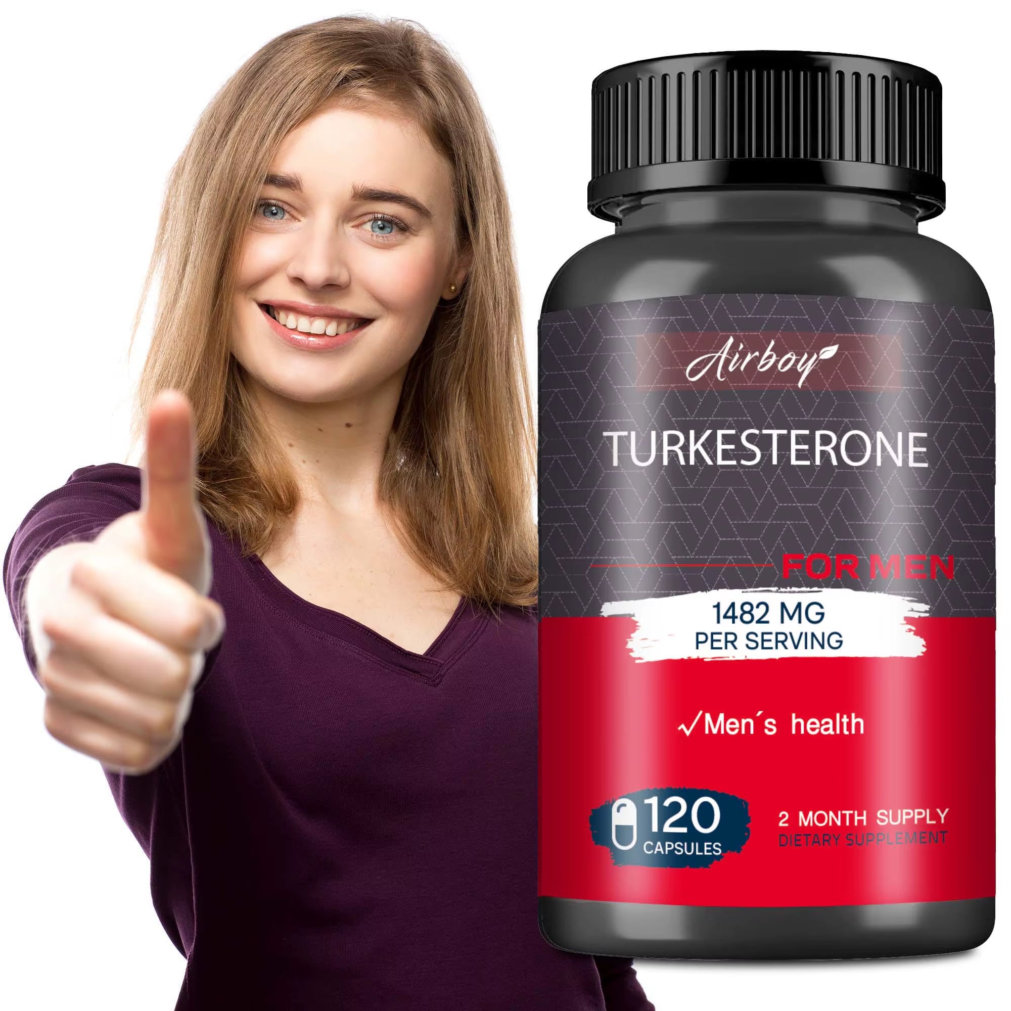 Turkeysterone Booster - Muscle Growth, Strength, Power, Endurance Training Supplements - 120 Capsules